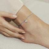 Joma Jewellery Silver Hammered Heart Anklet