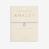 Joma Jewellery Silver Hammered Heart Anklet