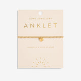 Joma Jewellery Gold Hammered Heart Anklet