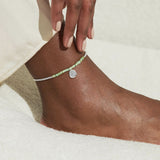 Joma Jewellery Green Shell Silver Star Anklet