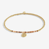 Joma Jewellery Pink Shell Gold Heart Anklet