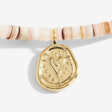 Joma Jewellery Pink Shell Gold Heart Anklet