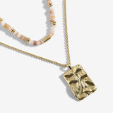 Joma Jewellery Summer Solstice Pink Shell Gold Necklace