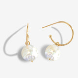 Joma Jewellery Summer Solstice Coin Pearl Gold Hoop Earrings