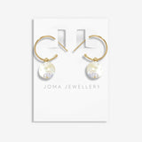 Joma Jewellery Summer Solstice Coin Pearl Gold Hoop Earrings