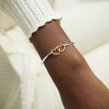 Joma Jewellery Bracelet Bar Silver and Gold Heart Bangle