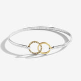 Joma Jewellery Bracelet Bar Silver and Gold Circle Bangle