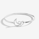 Joma Jewellery Bracelet Bar Silver Moon Heart Bangle
