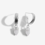 Riva Karma Intuition Clear Quartz Hoop Earrings By Joma Jewellery