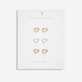 Florence Heart Trio Earrings By Joma Jewellery