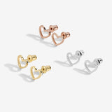 Florence Heart Trio Earrings By Joma Jewellery