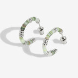 Joma Jewellery Summer Solstice Silver and Green Beaded Hoop Earrings