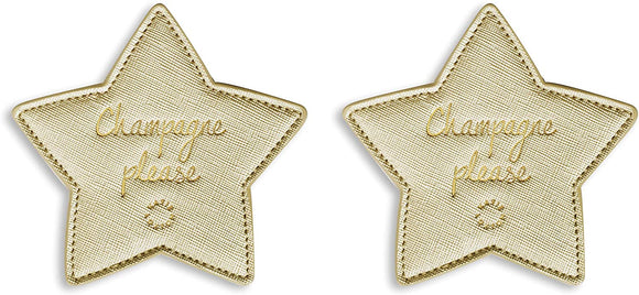 Katie Loxton Coasters 2 Pack 'Champagne Please' Metallic Gold - Gifteasy Online