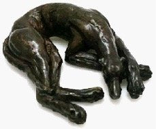 Unique Bronze Hot Cast Solid Bronze Sleeping Greyhound - Gifteasy Online