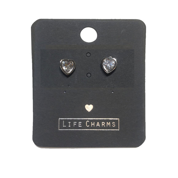 Life Charms Crystal Heart Stud Earrings - Gifteasy Online