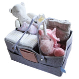 Edelweizz Sustainable Grey Felt Baby Nappy Caddy Bag and Nappy Storage Holder. Baby Travel Bag and Nursery Organiser - Gifteasy Online