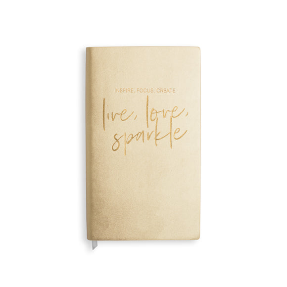 Katie Loxton DATES NOTEBOOK - INSPIRE FOCUS CREATE/LIVE LOVE SPARKLE - metallic rose gold - 11.5x20.5cm - Gifteasy Online