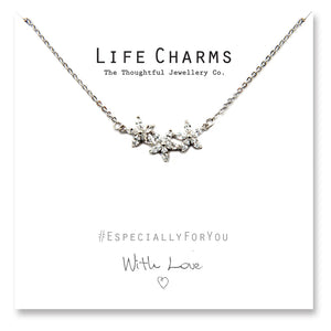 Life Charms EFY Silver CZ Flower Necklace - Gifteasy Online
