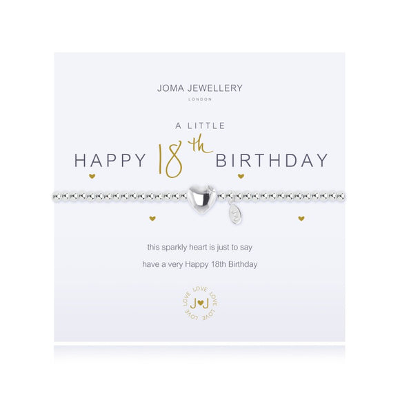A Little Happy 18th Birthday Silver Bracelet By Joma Jewellery - Gifteasy Online