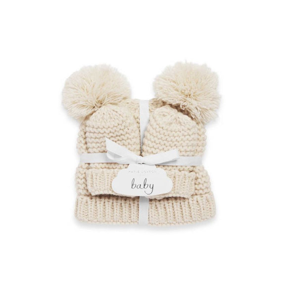 Katie Loxton Baby Hat and Mittens Set Cream - Gifteasy Online