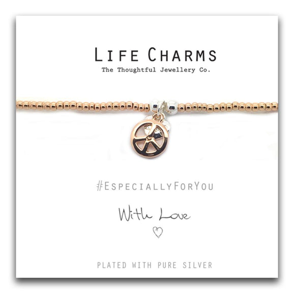 Life Charms Especially For You Rose Gold Peace Bracelet - Gifteasy Online