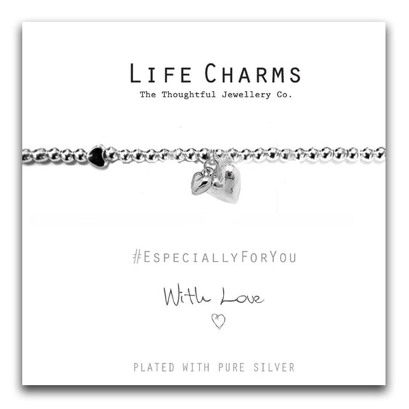 Life Charms Puffed Hearts Especially For You Silver Bracelet - Gifteasy Online
