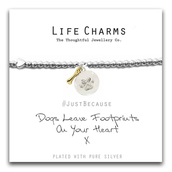 Life Charms Dogs Leave Footprints on Your Heart Bracelet - Gifteasy Online