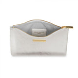 Katie Loxton Perfect Pouch Soft Pebble Metallic Silver - Gifteasy Online