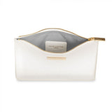 Katie Loxton Perfect Pouch Soft Pebble Metallic White - Gifteasy Online