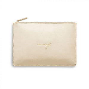 Katie Loxton  Perfect Pouch | Heart Of Gold | Metallic Champagne - Gifteasy Online