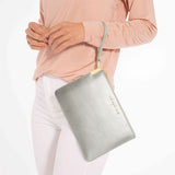 Katie Loxton Secret message Pouch Metallic Silver - Gifteasy Online