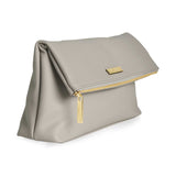 Katie Loxton  Alise Soft Pebble Fold Over Clutch | Stone - Gifteasy Online