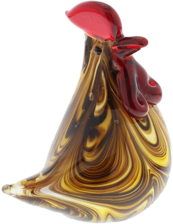 Juliana Solid Glass Striped Cockerel Rooster  Paperweight - Gifteasy Online