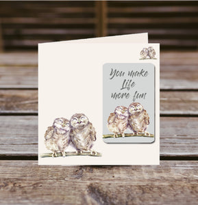 Field and Fur Gifts - OWL , Fridge Magnet greetings card