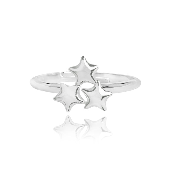 Joma Jewellery  silver star cluster ring adjustable