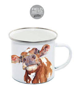 Field and Fur Gifts - Enamel Mug, Holstein Cow, Keith