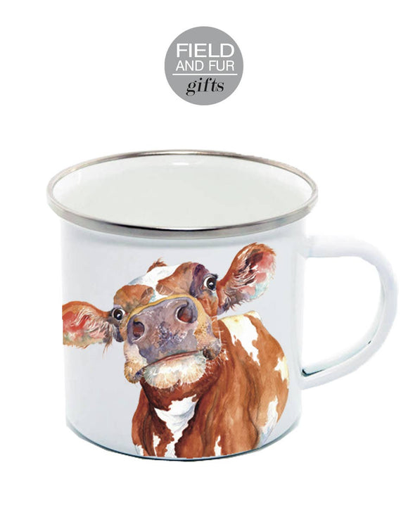 Field and Fur Gifts - Enamel Mug, Holstein Cow, Keith