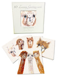 Field and Fur Gifts - Alpaca greetings card box set (10 cards with envelopes) (