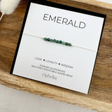 Ophelia Jewellery - Emerald Silk Bracelet: Gold filled beads