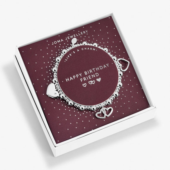 Friend for Life Friendship Bracelet. Birthday Gifts for Women. Beaded  Silver Jewellery With Flower Charm and Gift Bag - Etsy