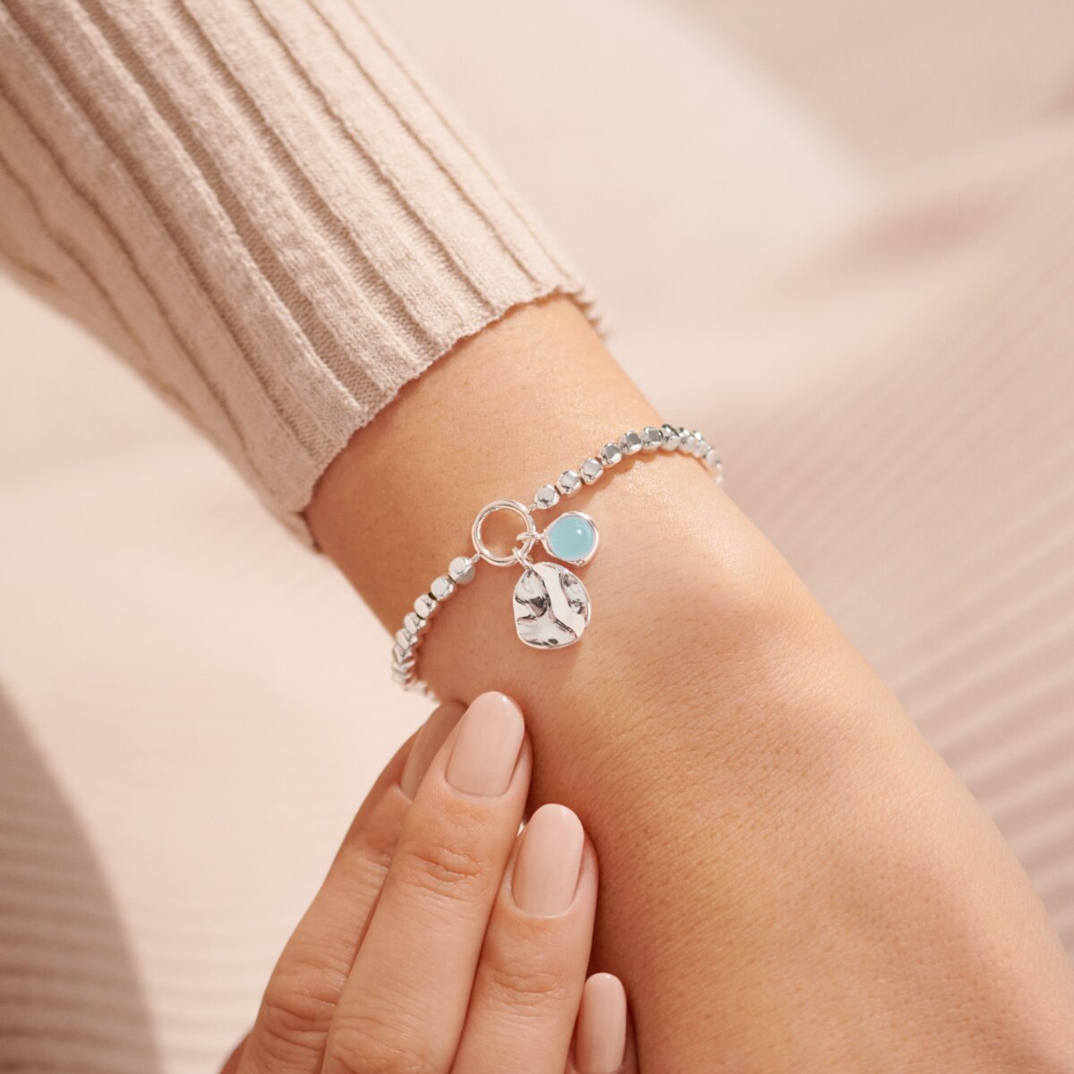 Aquamarine March Birthstone Bracelet, dainty stacking bracelet in ster –  Dainty Rocks Jewellery