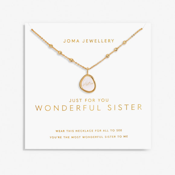 Joma Jewellery My Moments 'Just For You Wonderful Sister' Necklace