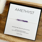 Ophelia Jewellery - Amethyst Silk Bracelet: Gold filled beads