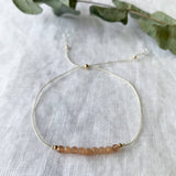 Ophelia Jewellery - Sunstone Silk Bracelet: Gold filled beads