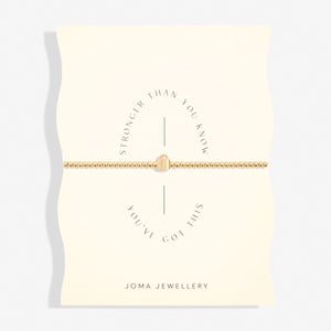 Share Happiness 'Stronger Than You Know, You Got This' Bracelet In Gold Plating By Joma Jewellery