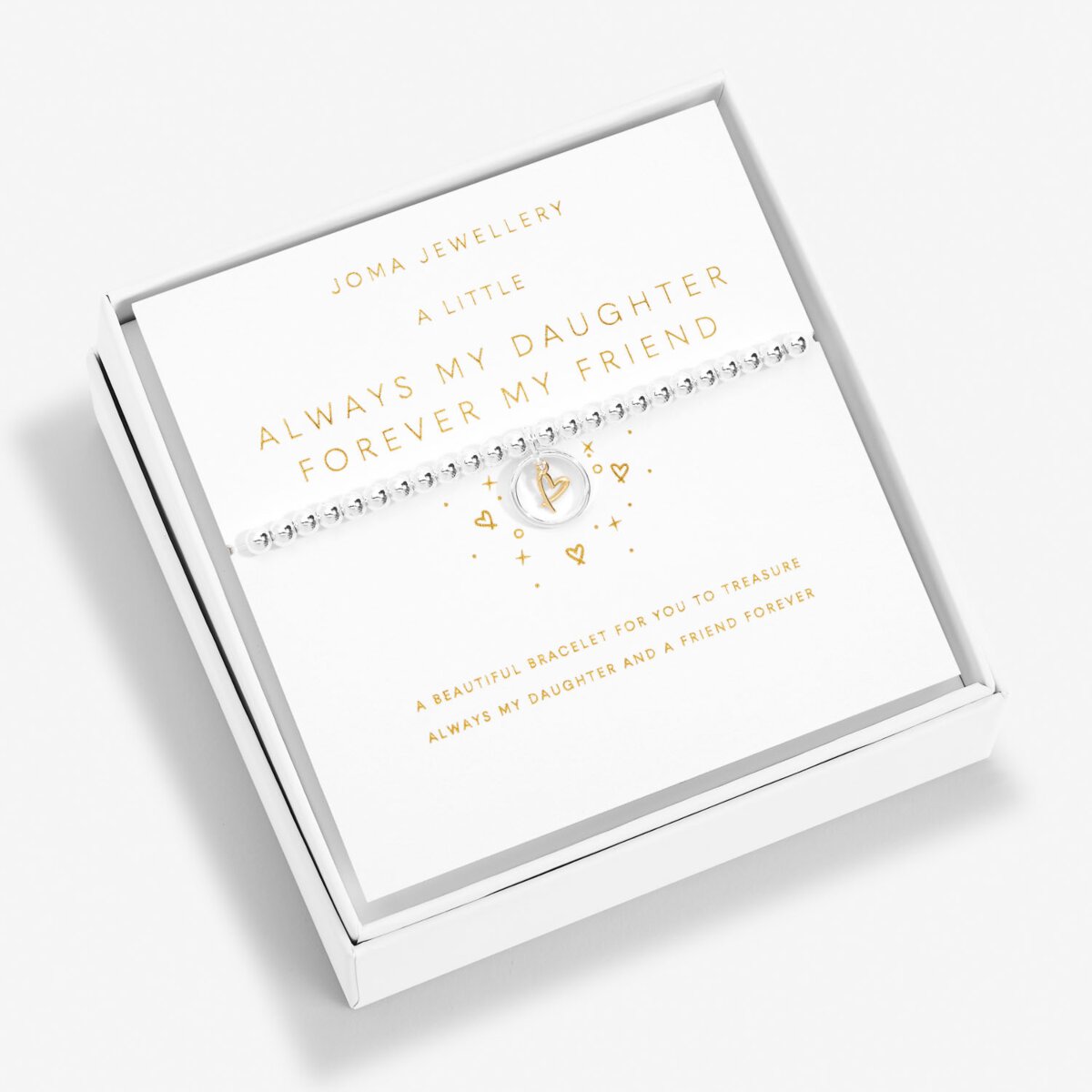 Boxed A Little 'Always My Daughter Forever My Friend' Bracelet In Silver Plating And Gold Plating by Joma Jewellery