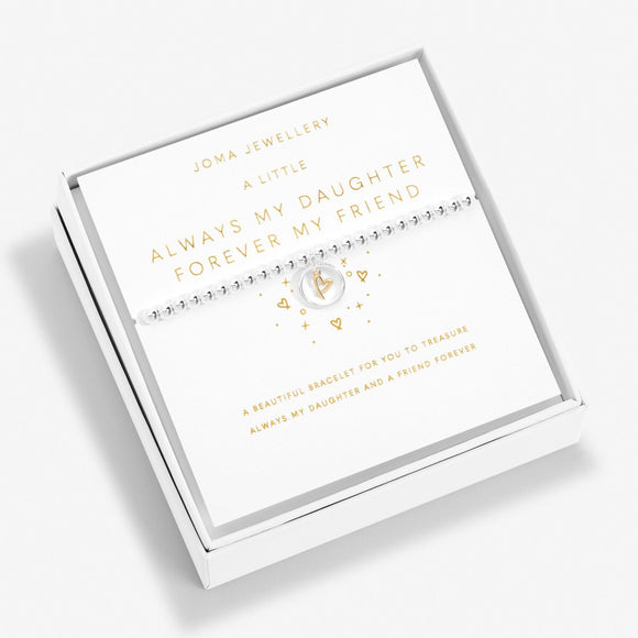 Boxed A Little 'Always My Daughter Forever My Friend' Bracelet In Silver Plating And Gold Plating by Joma Jewellery