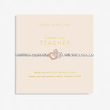 Forever Yours 'Thank You Teacher' Bracelet In Silver Plating And Rose Gold Plating By Joma Jewellery