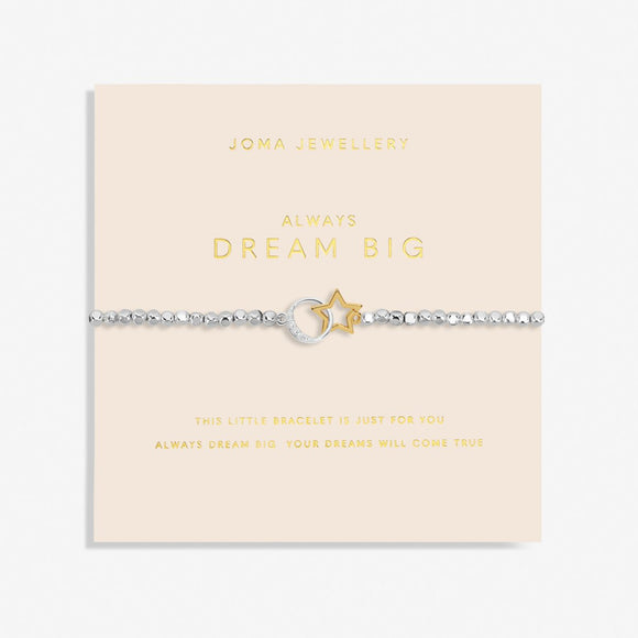 Forever Yours 'Always Dream Big' Bracelet In Silver Plating And Gold Plating By Joma Jewellery