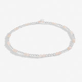 Rose Quartz Anklet In Silver Plating By Joma Jewellery
